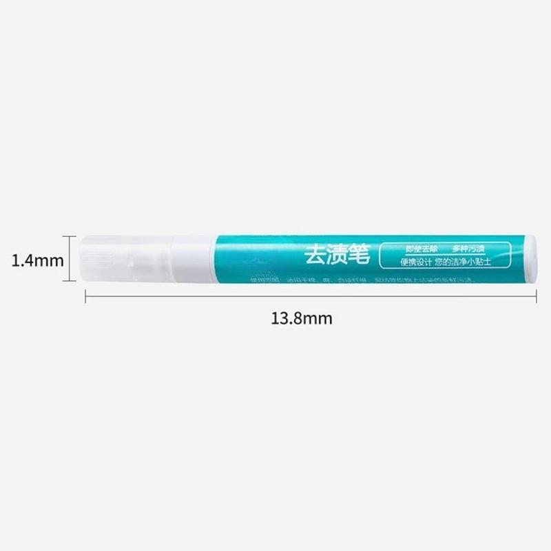 Brush Head Stain Remover Pen Portable No Washing Needed for Oil Red Wine Grease on T-Shirt Clothes Protects Fabric Fabric Cleane
