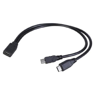 USB C Female To Mini USB+Type C Male Charging Cable Extension Adapter for Tablets Gadget Power Support Accessories