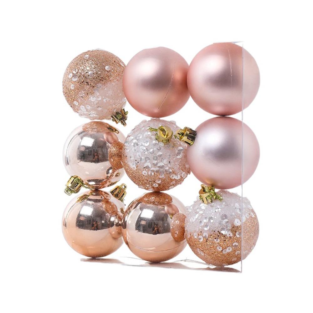 9pcs Creative Christmas Ball Set 6cm Hanging Ornament DIY Supplies Christmas Tree Pendant  Room