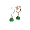 Small Green Cat's Eye Glass Earrings: Elegant and Versatile Design
