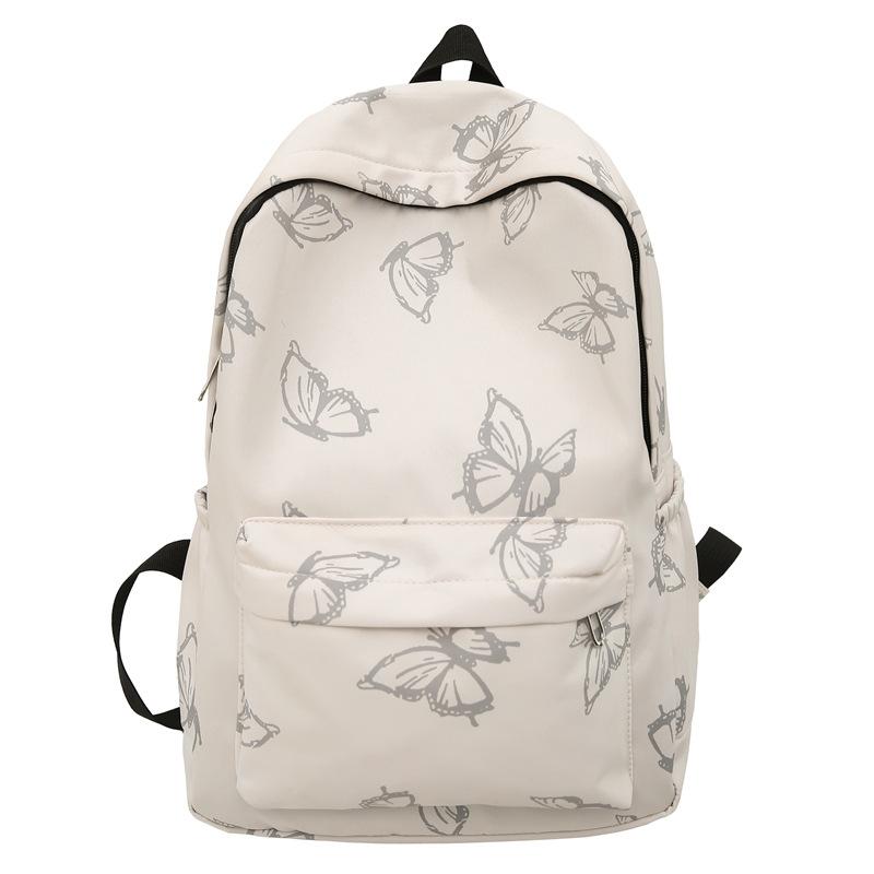 New simple cartoon butterfly backpack, primary and secondary school student campus schoolbag, large capacity and lightweight travel backpack