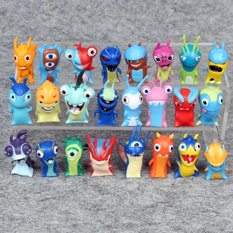 Lot Of 24 Premium Slugterra Action Figures Pvc Toys Featuring Burpy And Bludgeon Slugs Gift Set