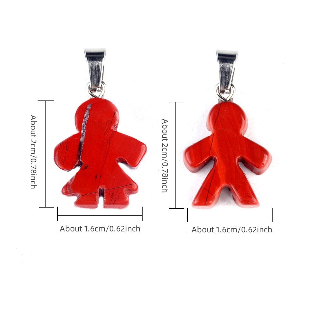 1 st Mini Reiki Healing Naturlig Sten Hänge, Pojke Flicka Form Kristall Agat Ametist Ädelstenar Berlocker för Smyckestillverkning DIY Halsbandstillbehör 20×16mm