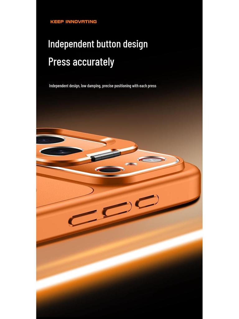 Orange magnetische Schutzhülle mit Objektivständer für Apple 17 Pro Max