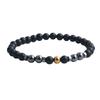Frosted Black Beads, Black Gallstones, Natural Stone Bead Bracelet, Vintage Magnetic Bracelet, Men'S Accessories