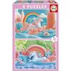 Puzzle - EDUCA - Magical Unicorns - 2 X 48 Pieces - Fantasy Theme - For Children - 4 Years and Up