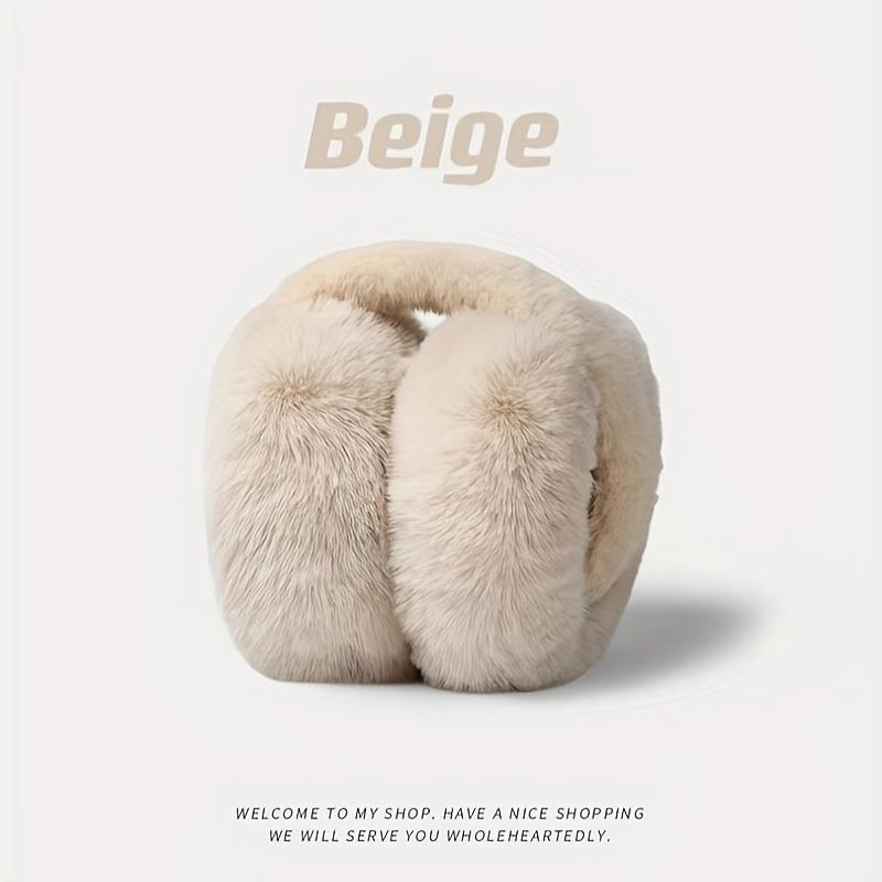 Зимние плюшевые наушники-грелки Мягкие милые наружные чехлы для ушей для холодной погоды Зимние женские мужские теплые пушистые уютные наушники-грелки бежевый