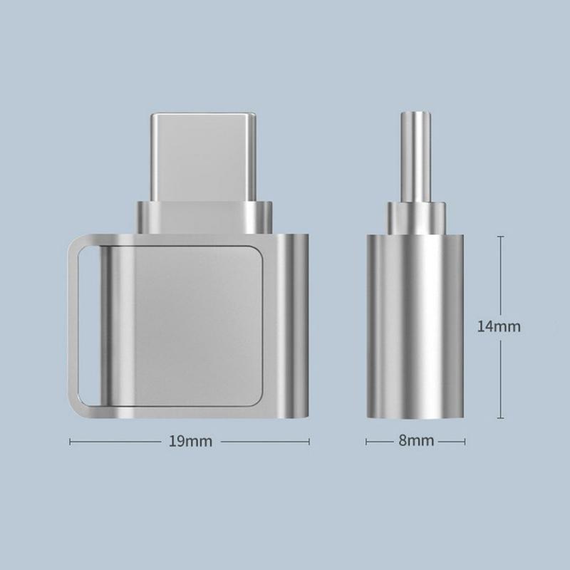 Conversor de cartão tipo C para TF para celulares, laptops, tablets, adaptadores de expansão de memória, leitores de cartão de memória