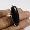 Natürlicher Schwarzer Onyx Ring, Handgefertigter 925er Sterling Silber Ring, Ovaler Onyx Ring, Dezember Geburtsstein, Langer Onyx Ring, Geburtstagsring
