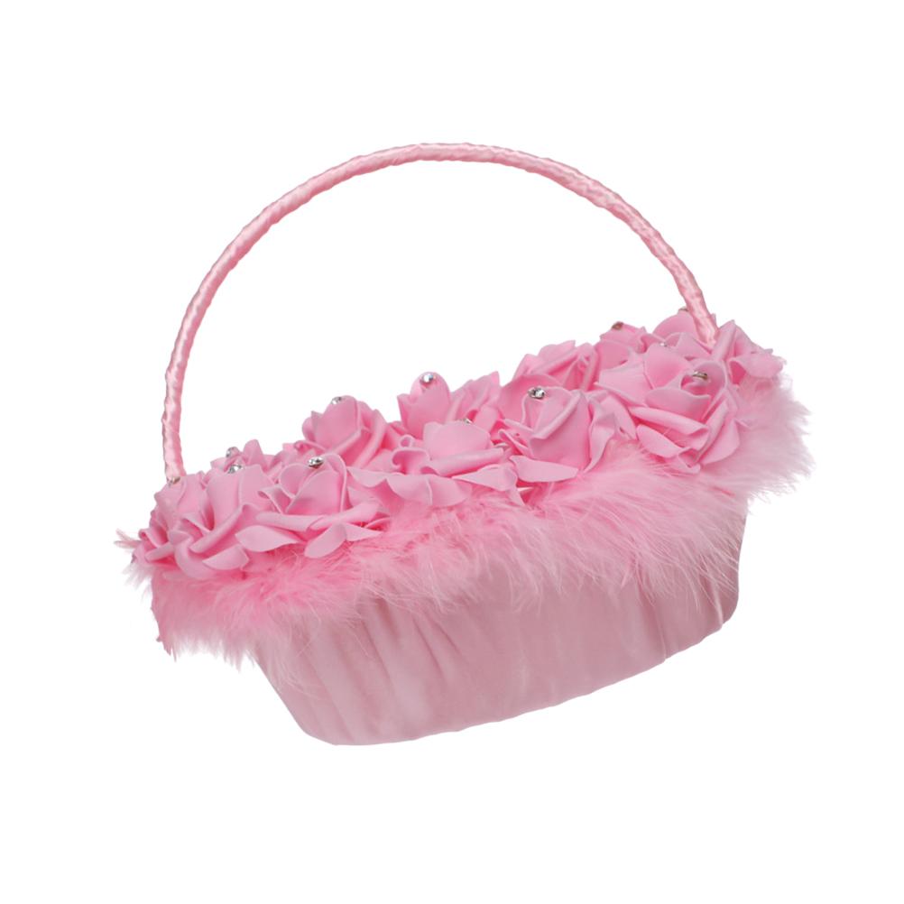 

Плетеная корзина Цветочная Happy Candy Wedding Нежные розовые корзины для цветов невесты