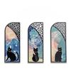 6 Pcs PET Bookmarks Black Cat Pattern Page Markers Page Clips Bookmark for Student Office Reading Stationery