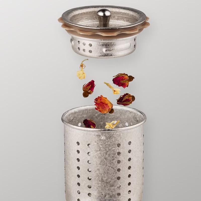 Heenoor Double-Layer Titanium Antibacterial Glass Tea Infuser Bottle