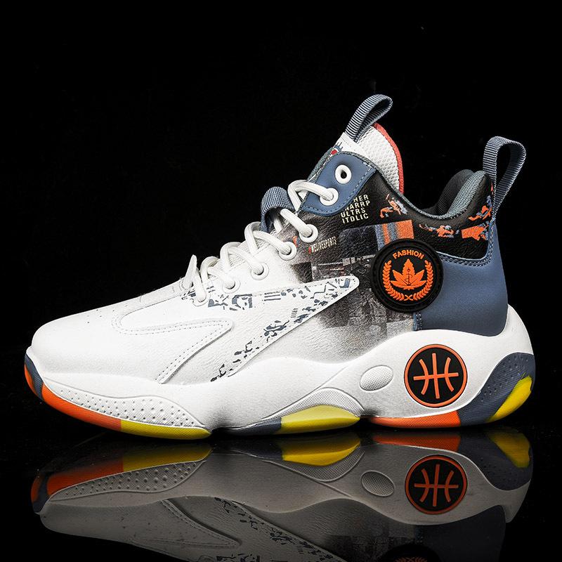 

2025 summer and autumn popular men s shoes mesh breathable trend color matching student middle help actual combat boots sports basketball shoes 44