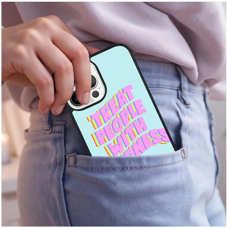 Treat People With Kindness Phone Case For iPhone 17 Air 15 16e 14 13 Pro Max Coque 12 11 Pro Max PLUS Cover