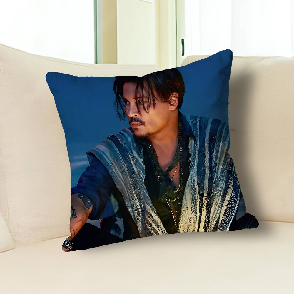 Actor J-Johnny D-Depp Pillow Cases for Bedroom Living Room Sofa Home Decor Polyester Cushion Cover with Zipper