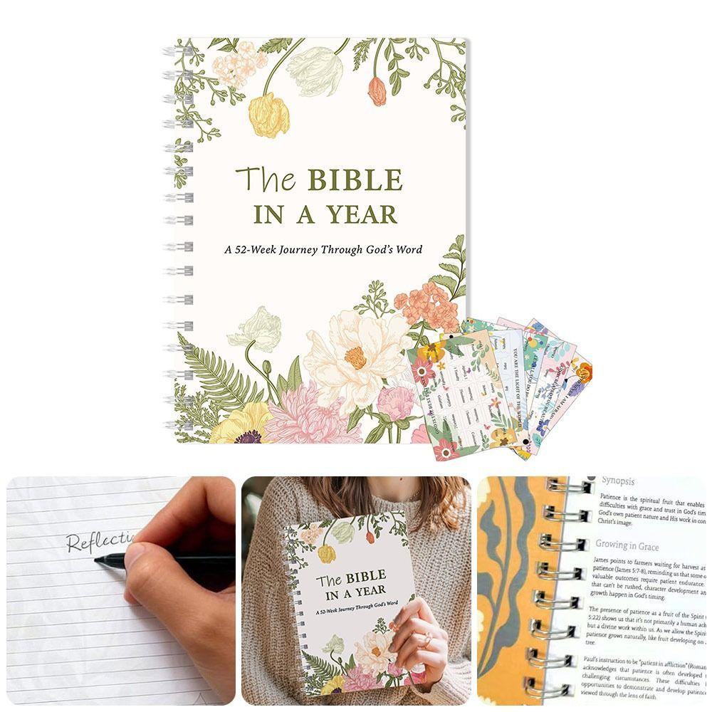 Heiß Spiralgebunden Die Bibel in einem Jahr durch Gottes Wort Ein 52-Wochen-Studium Spiralbibel des Jahres Bibel-Tagebuch Buch für Frauen