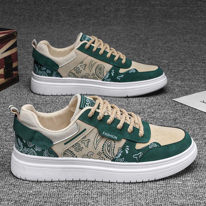 

Fashion 2025 Spring and Summer New Korean Style Trendy Versatile Sports and Leisure Low cut Breathable Shoes for Male Students 44 зелёный