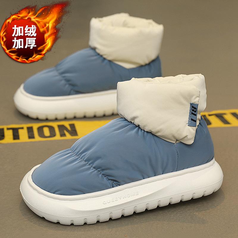 

Зимние детские высокие сноубутсы, милые повседневные пуховые хлопковые ботинки, парный стиль, домашние туфли на платформе, туфли-хлебцы 32
