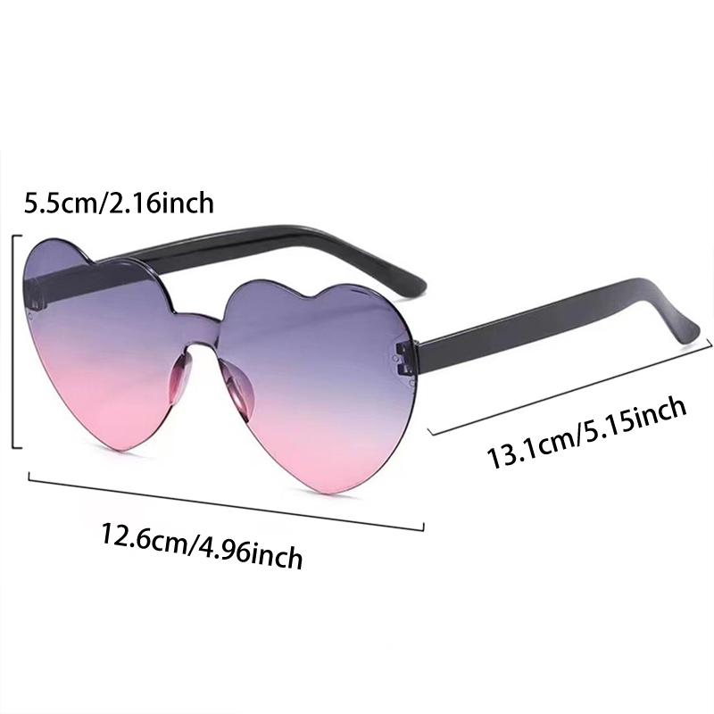 1/7 Pcs Rimless Heart Shaped Kids Sunglasses New Gradient Multi-color Children Sun Glasses Ins Stylish Design Cute Decor Shades