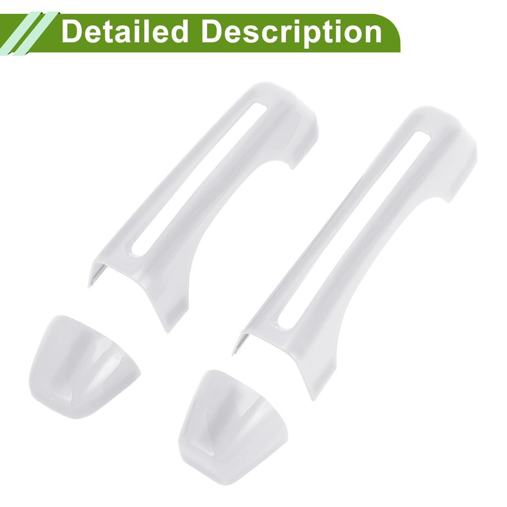 HOPESPANNER White Door Handle and Tailgate Handle Cover Set for Jeep Wrangler JL JLU 2018-2022, Exterior Decorative Trim, ABS Material, 1 Set