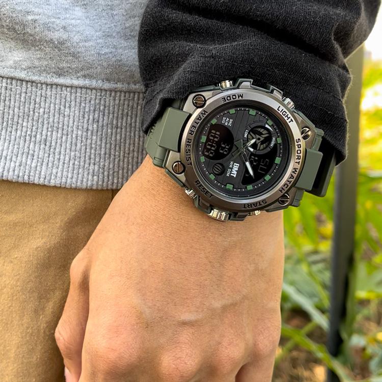 Men's Luxury Waterproof Unisex Digital Wrist Watches Colorful Analog Digital Alarm Gold Sports Style Students Adults 5ATM