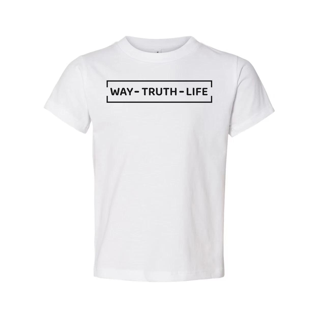 

Way Truth Life Christian Unisex T Shirt With Boxed Logo Display For Faith Based 2XL