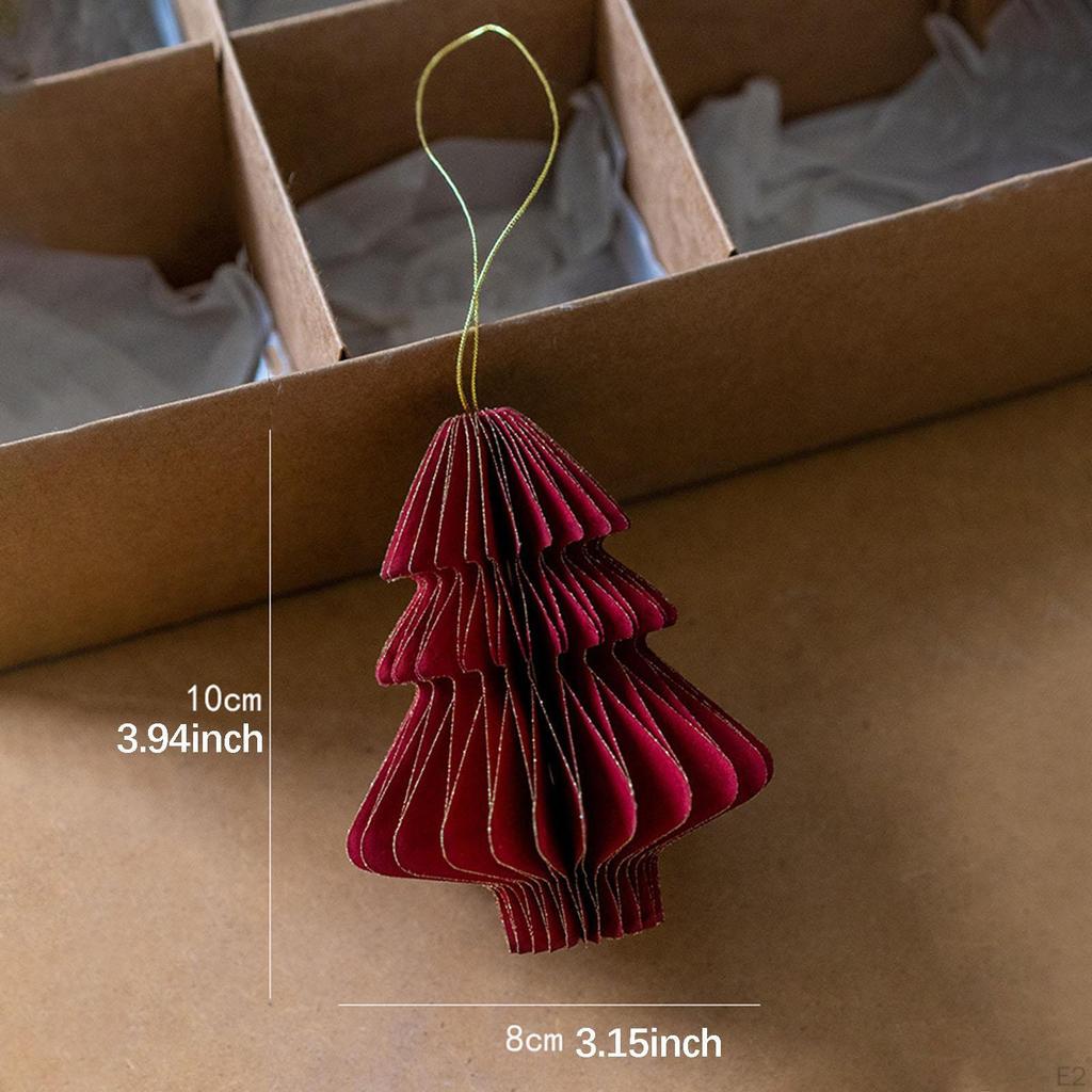 Christmas Honeycomb Paper Ornaments for Hanging on The Tree, Boho , Neutral, Foldable with Glitter