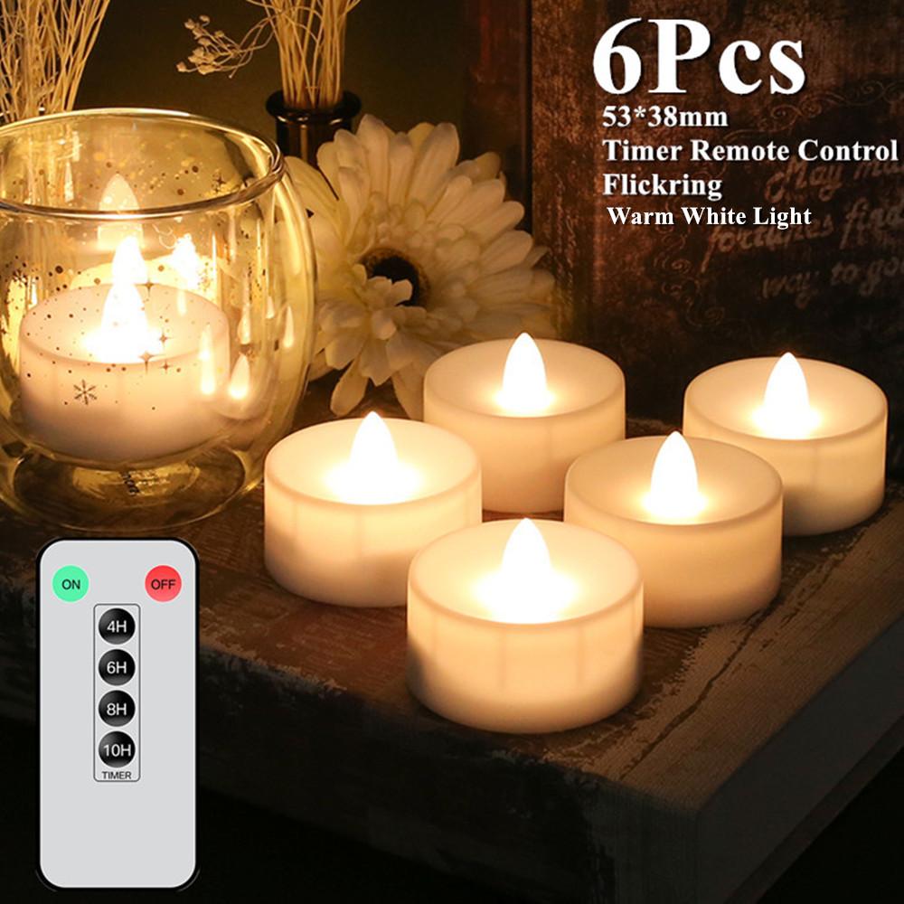 12/24pc Flameless LED Candle with/without Remote control Lighting Flickering Flame Tea Light for Halloween Christmas Home Decor