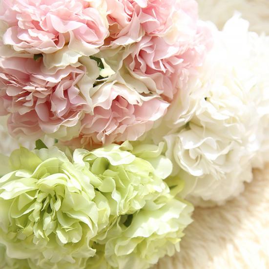 5 Köpfe Künstliche Pfingstrosen Fake Blumen Hochzeitsstrauß Braut Hortensien Dekor