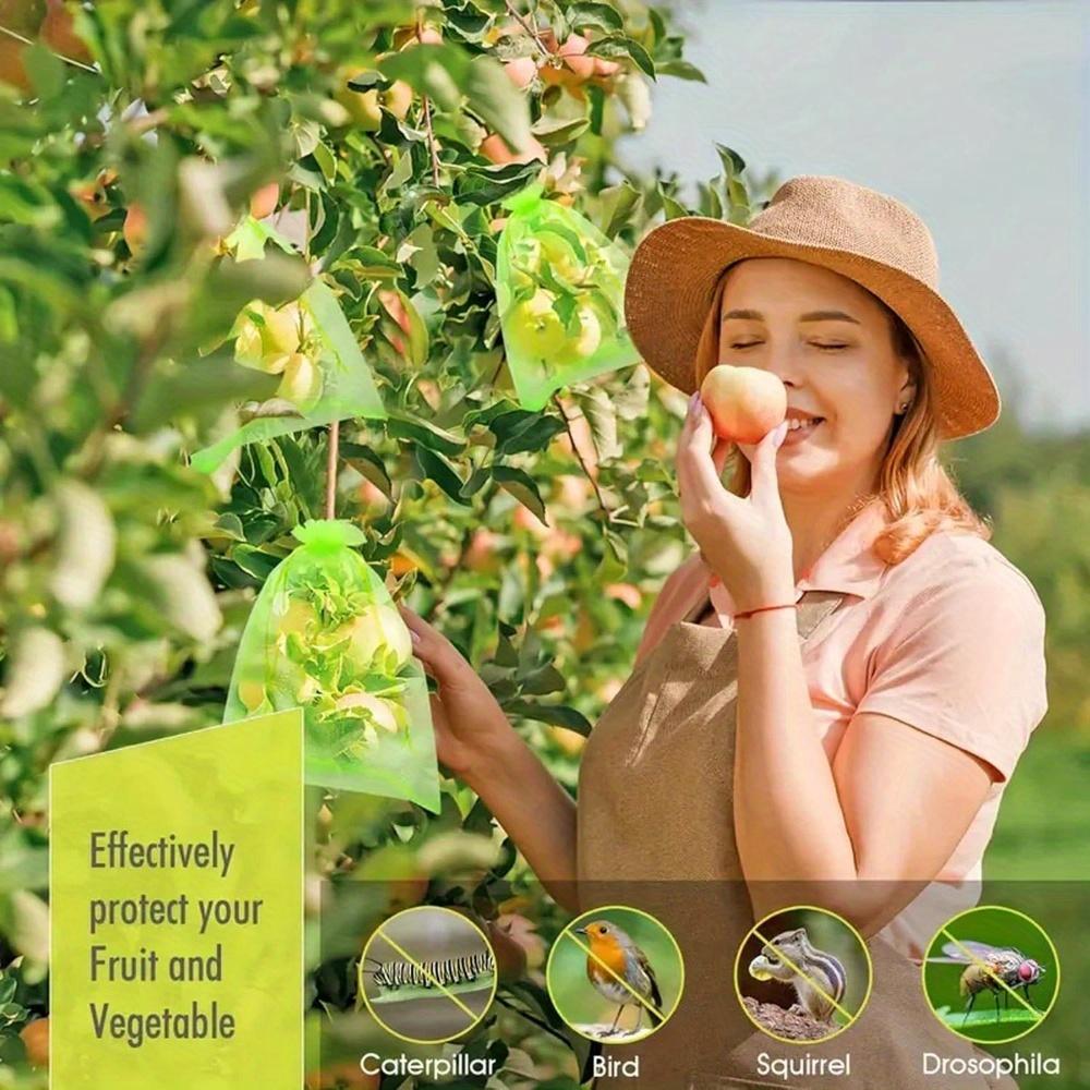 20PCS Reusable Fruit Protection Bags, Garden Orchard Netting Protector, Breathable Mesh Drawstring Bags for Fruits Vegetables,