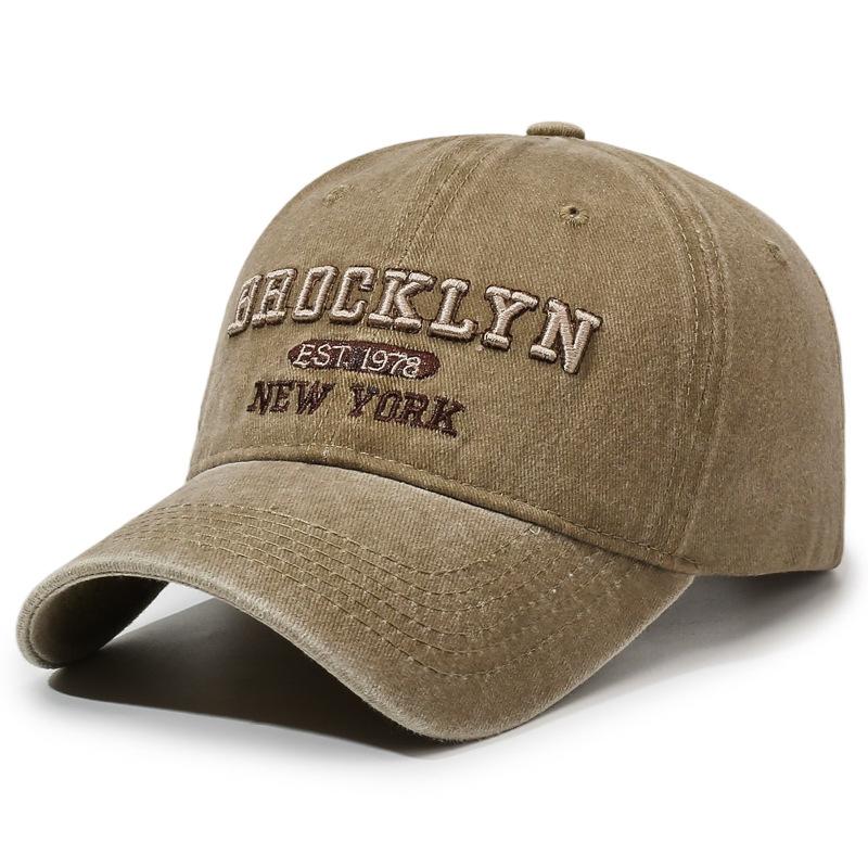 Vintage Cotton Embroidery Baseball Cap Unisex Letters Cap Outdoor Sun Hat