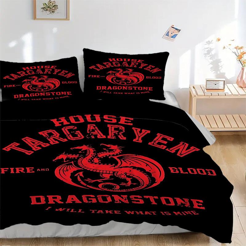 

3pcs House Targaryen, Dragonstone Comforter Set - Four Seasons Home High,Machine Washable Bedspread with Pillowcases (No Filling) yy250909027 135x200cm