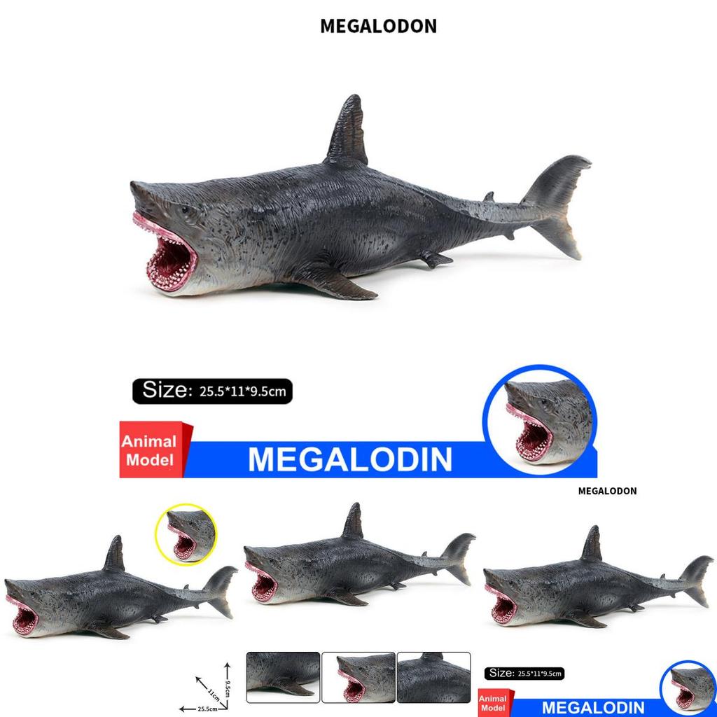 Authentic Megalodon Figure Ancient Shark Wild Animal Pvc Model For Decor And Gifting