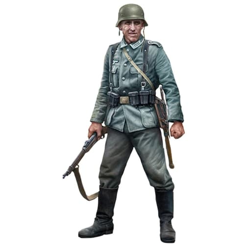 Master Box 1/35 Scale German Wehrmacht Infantry Soldier (1 Figure) 1939-1941 with Small Arms Runner, Plastic Model Kit MB35227