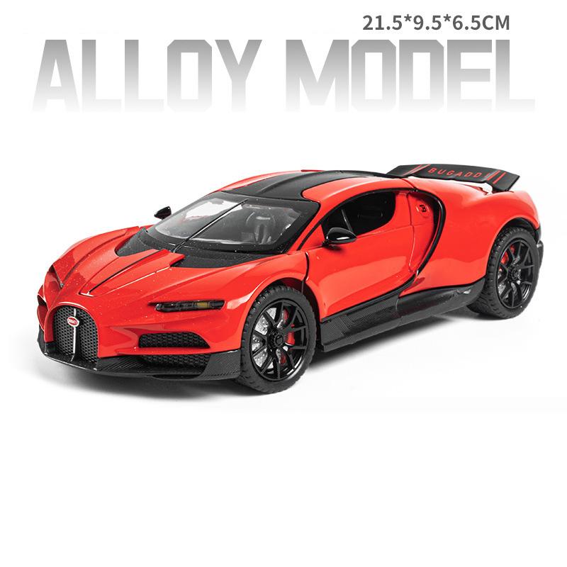 1:24 Scale Tourbillon Bolide Car Model Toy Sound Light Pull Back Doors Opened Sports Cars Spray Miniature Models Collection Gift