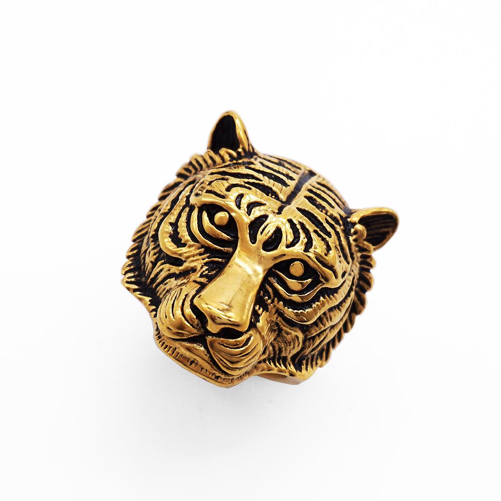 Domineering Tiger Head Men's Titanium Steel Ring
