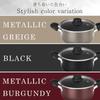 Iris Ohyama 20cm Pot with Glass Diamond Easy to Metallic Greige Double-Handled Lid, Gas/IH Compatible, Lid, Coating, Long-lasting, Non-stick, Clean,