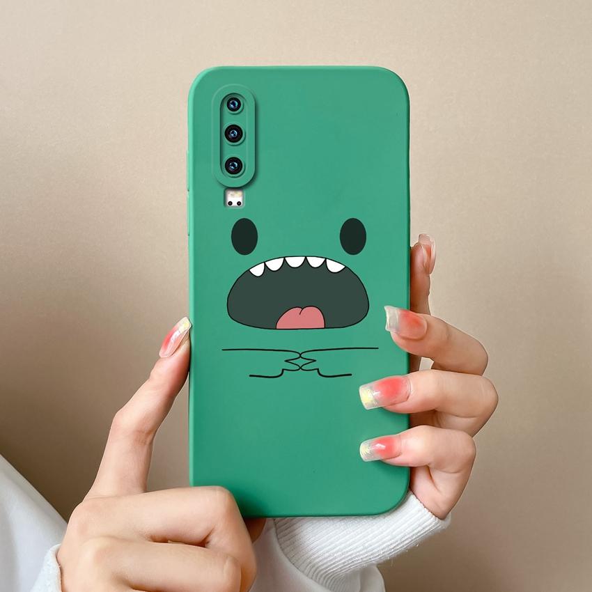 Covers Cases For Huawei P40 P30 P60 Y6 Y7 Y9 Y9A Y5 Cute Dinosaur Baby Silicone Soft Casing Screen Protector Anti Fall Shell For Huawei Bumper Housing