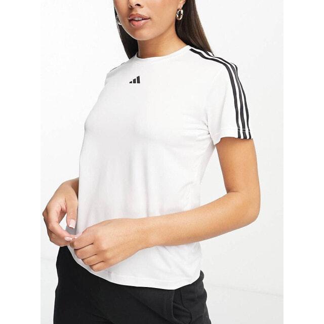 Купить Белая футболка с 3 полосками adidas Training Train essentials | Joom