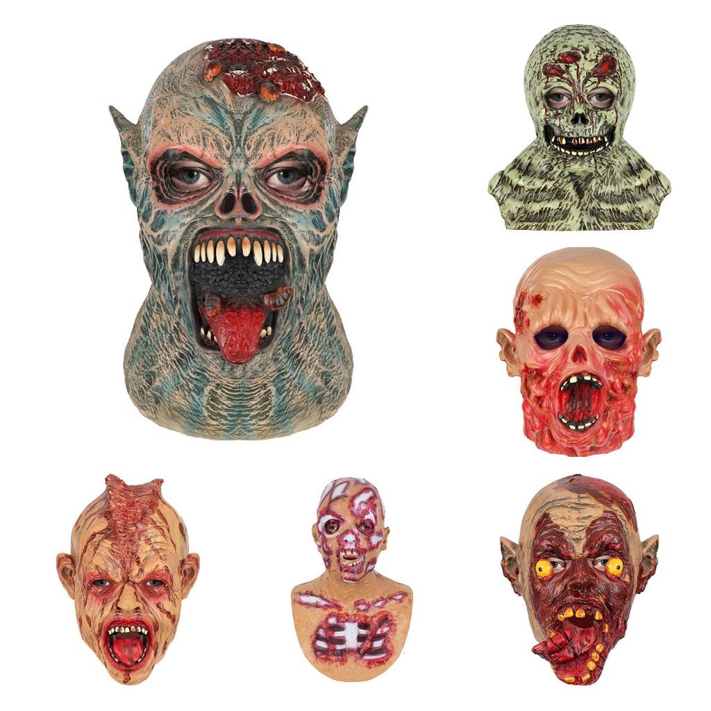 Scary Halloween Latex Mask Terrifying Zombie Costume Decoration