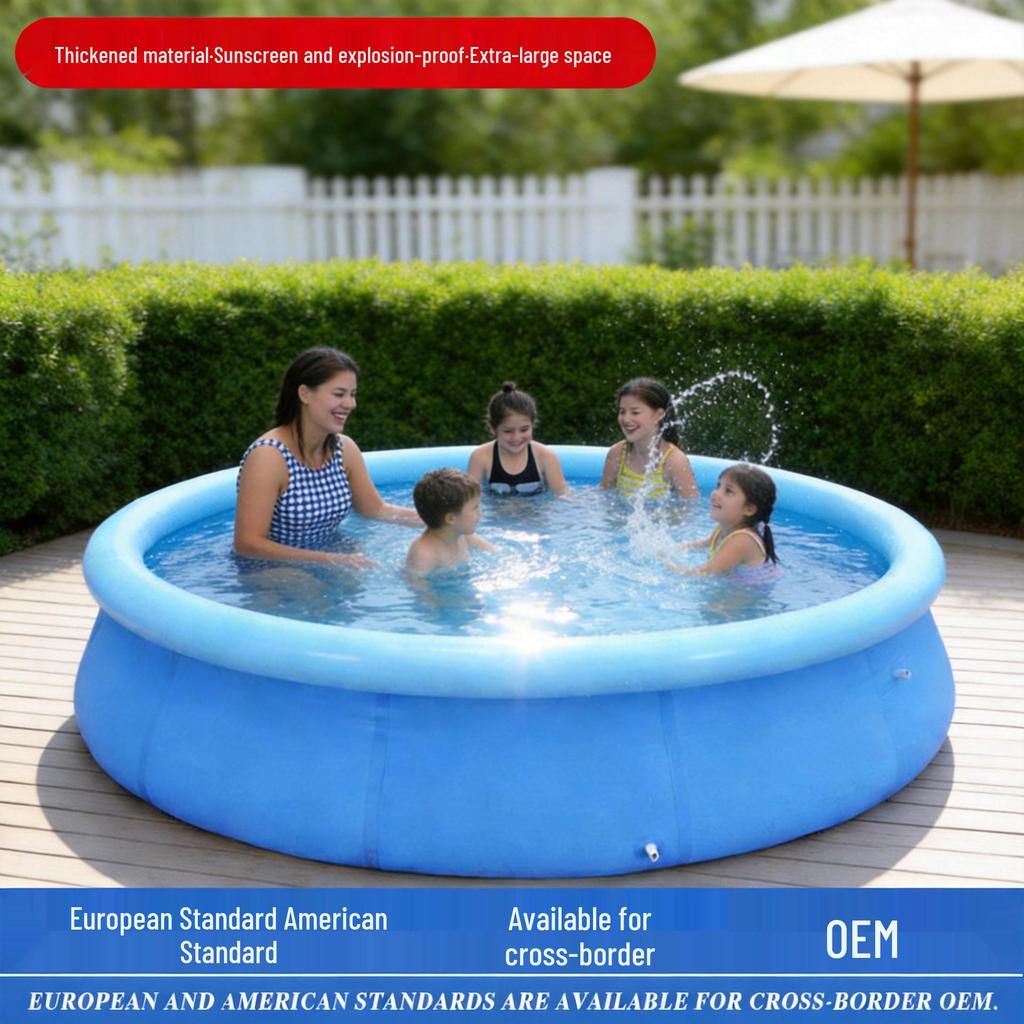 Extra-Large Inflatable Family Pool for Kids and Adults - Thickened, Foldable, Indoor/Outdoor Use