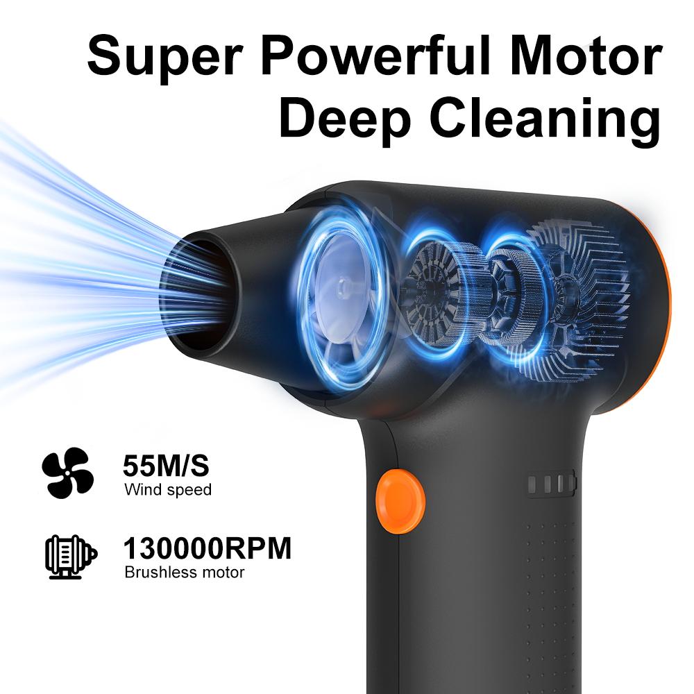 Mini Turbo Jet Fan 130000 RPM Wind Speed 55m/s Brushless Motor Handheld Duct Fan High-Performance Cyclone Turbo Jet Blower