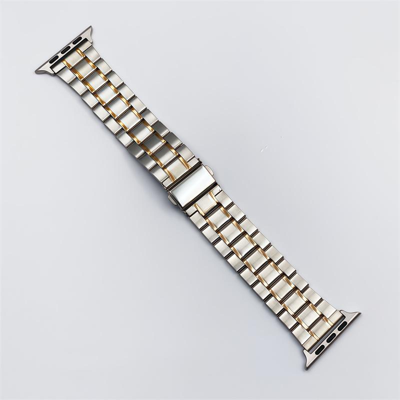 

Stainless Steel strap for Apple Watch Bracelet Series 11 10 9 8 7 6 SE3 Ultra3/2/1 iWatch Metal Bracelet 49mm 46mm 45mm 44mm 41mm 40mm 42mm 44/45/46/49MM рожевий колір золота/срібний