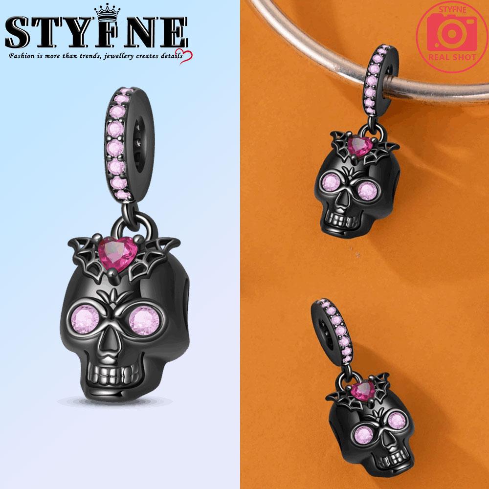 Miedziane Halloween Czarne Magiczne Kapelusze Pająk Nietoperz Czaszka Zawieszki Koraliki Wisiorek Do Oryginalnej Bransoletki Kobieta Dziewczyna Biżuteria