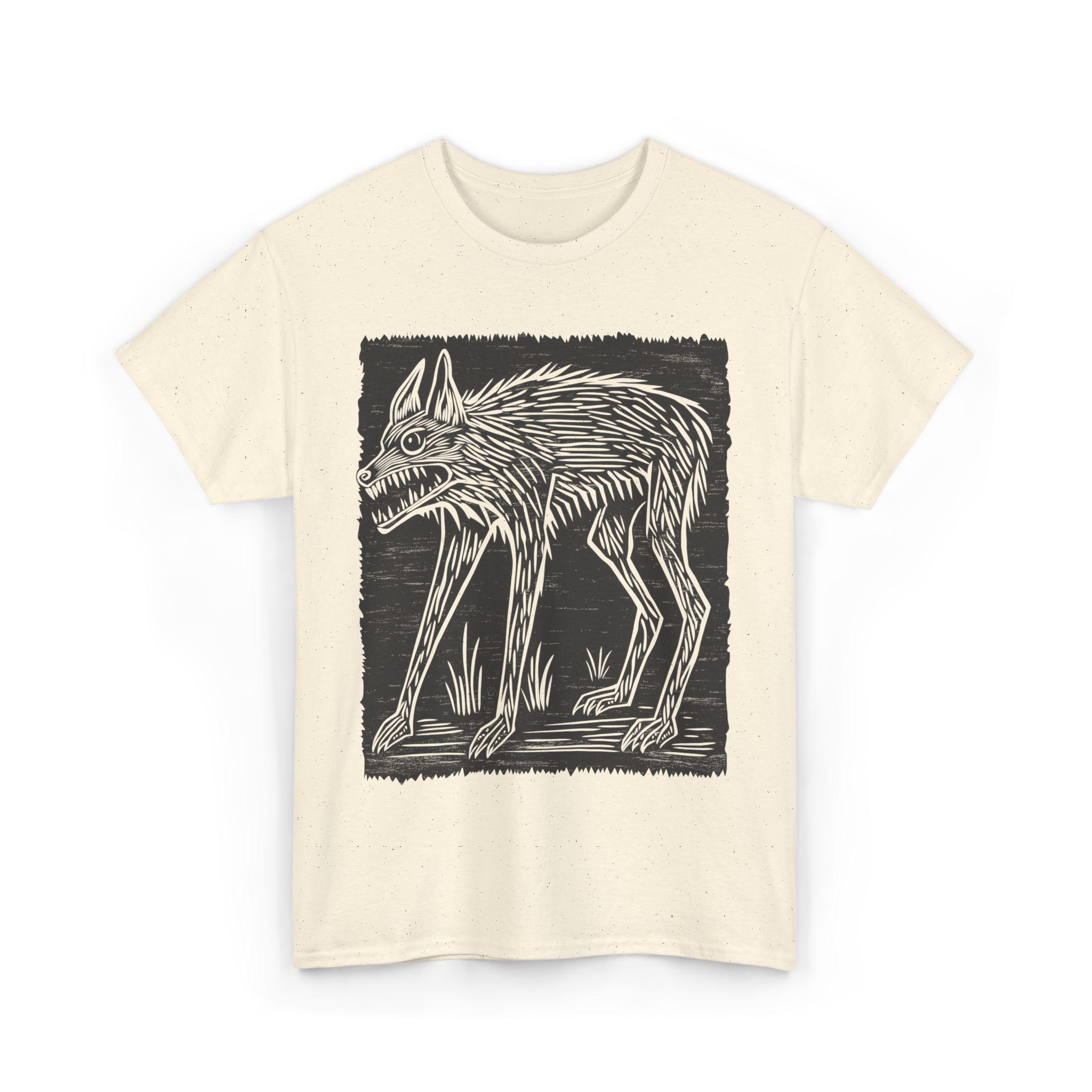 

HOT SALE Cryptid Wolf Shirt Creepy Folklore Woodcut Horror Monster Tee Vintage Gothic Werewolf Aesthetic Forestcore Woodland Tee 4XL