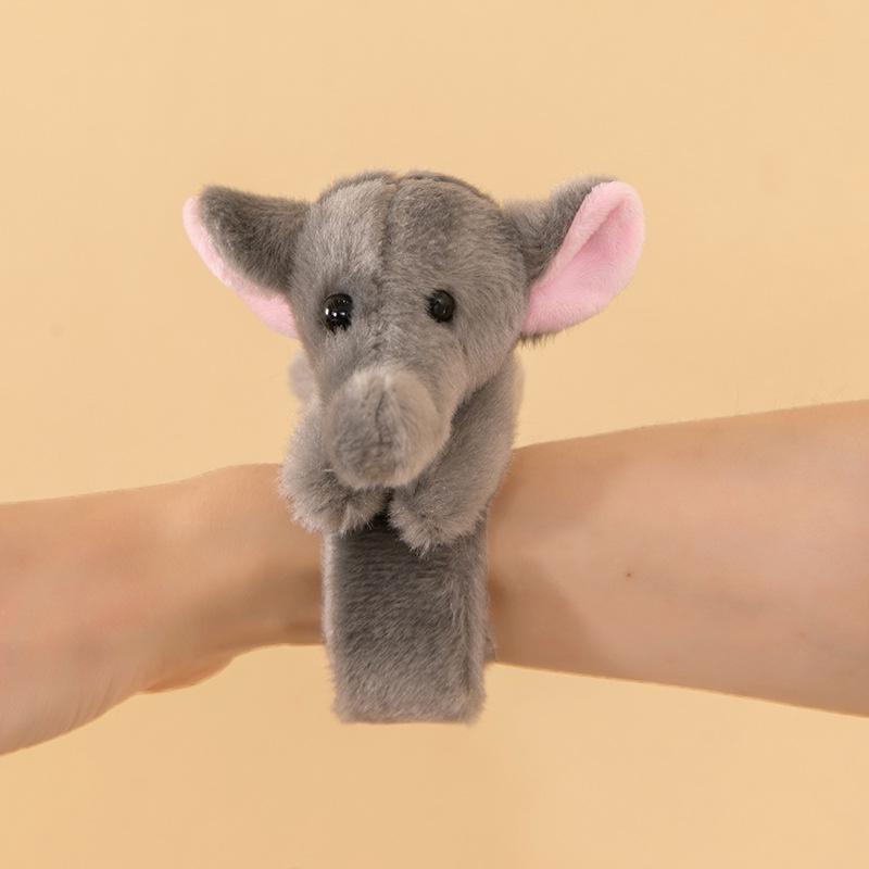 Leopard Print Tiger Plush Snap Bracelet - Cute Zoo Gift for Kids