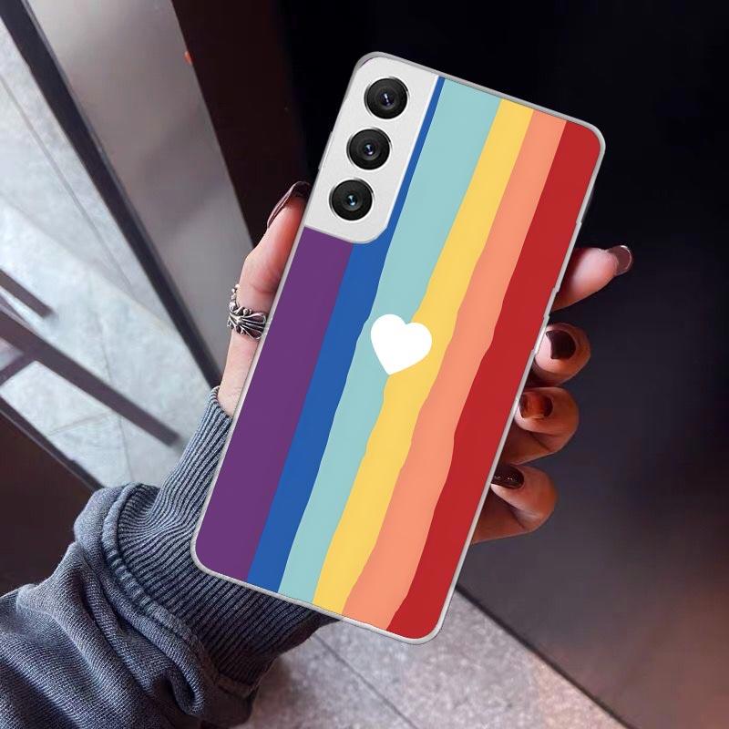

Rainbow Gradient Love Phone Case For Samsung Galaxy S26 S25 Edge S24 S23 Ultra S22 Plus S21 S20 FE Soft TPU Back Cover Funda Gal Samsung S21 FE