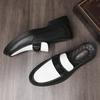 New Designer Brand Black and White Fashionable Color Blocked Loafers Comfortable Non Slip Office Groomsman Dating Leather Shoes