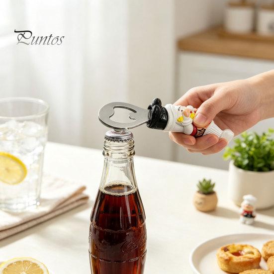 Funny Beer Bottle Opener for Fridge Refrigerator Magnet Opener, 3D Cartoon Chef Resin Magnetic Soda Cap Tool Manual Can Punch Home Restaurant Novelty