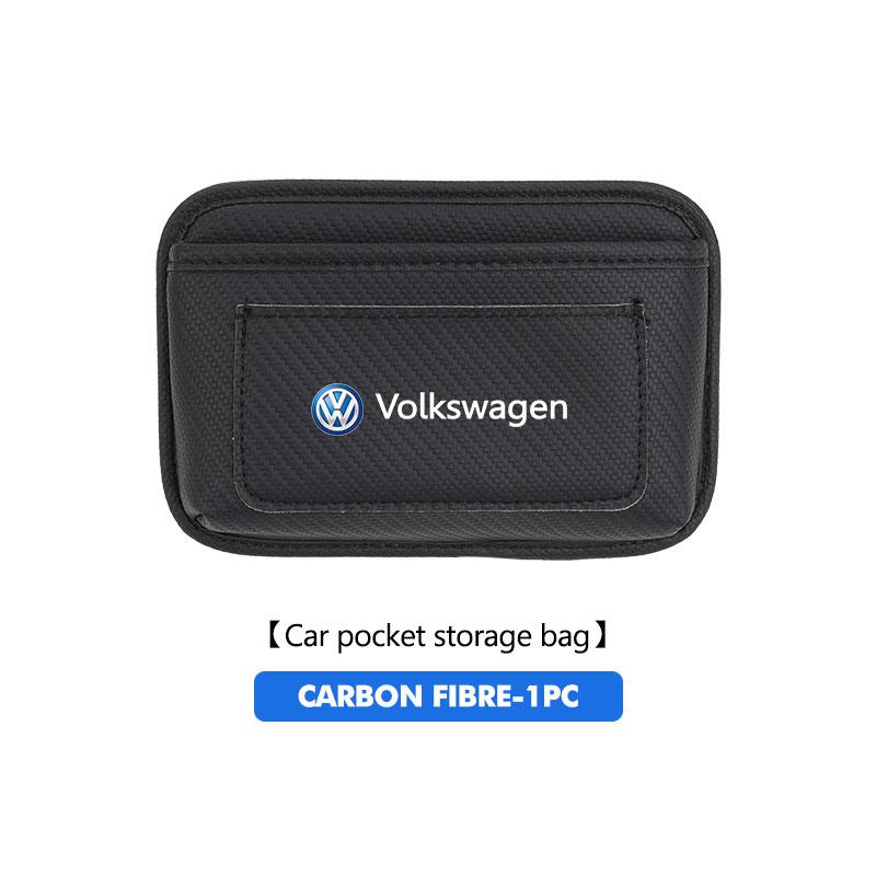 UNYDV1 For Volkswagen VW Leather Car Storage Pocket Phone Holder Seat Side Sundries Bag Beetle CC B5 B6 B7 EOS GTI MK2 MK4 MK5 MK6